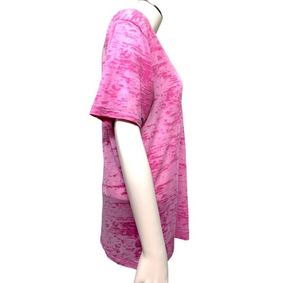 Alternative Soft Sheer Short Sleeve T Shirt Tie Dye Pink V Neck Size Med Cotton - Picture 4 of 8